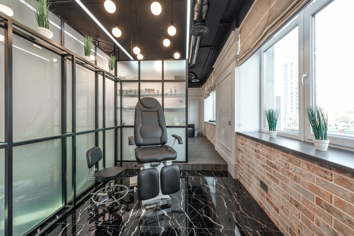 Nail studio interior in the Galleria area of Houston