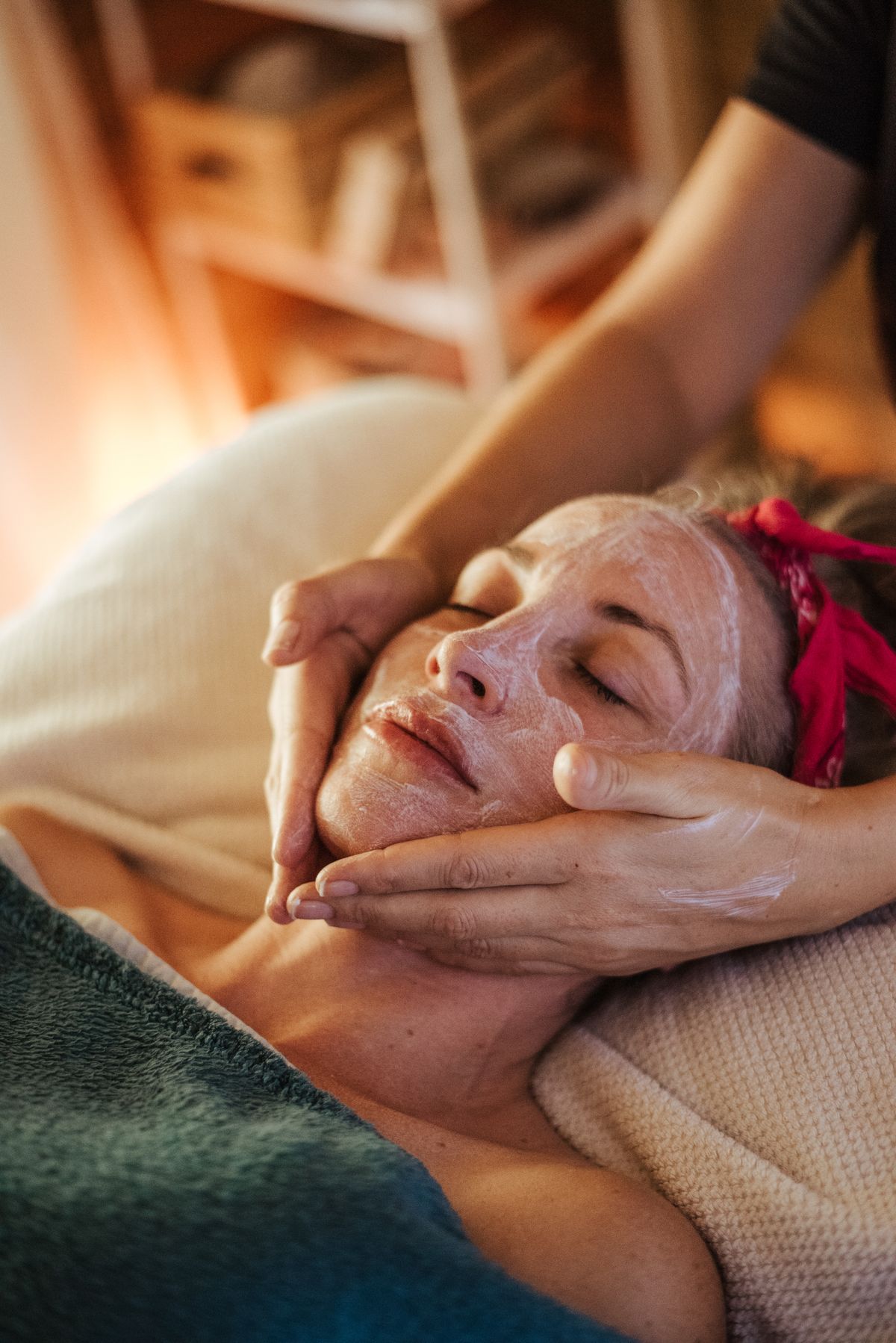 Relaxing spa treatment moment, Neecie Nails It Houston
